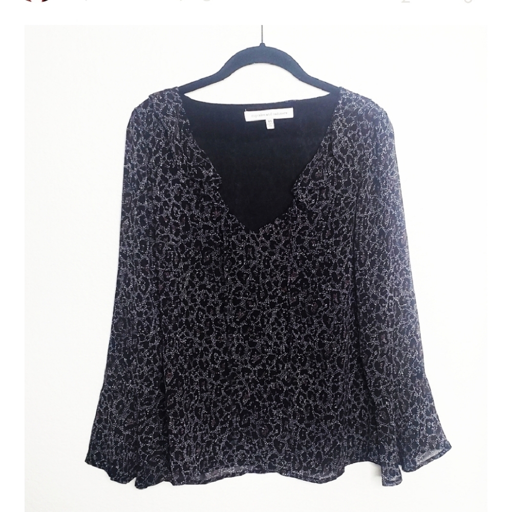 Cupcakes and Cashmere Cheetah Print Blouse Size XS